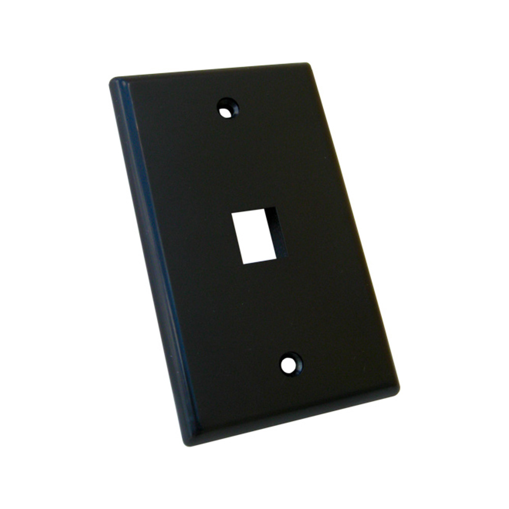 Keystone Wall Plate, 1-Port, Black